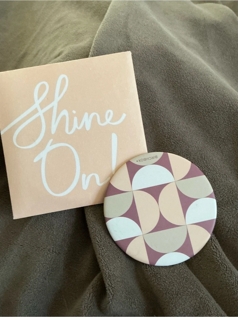 Shine On Compact Mirror - Pink Geometric